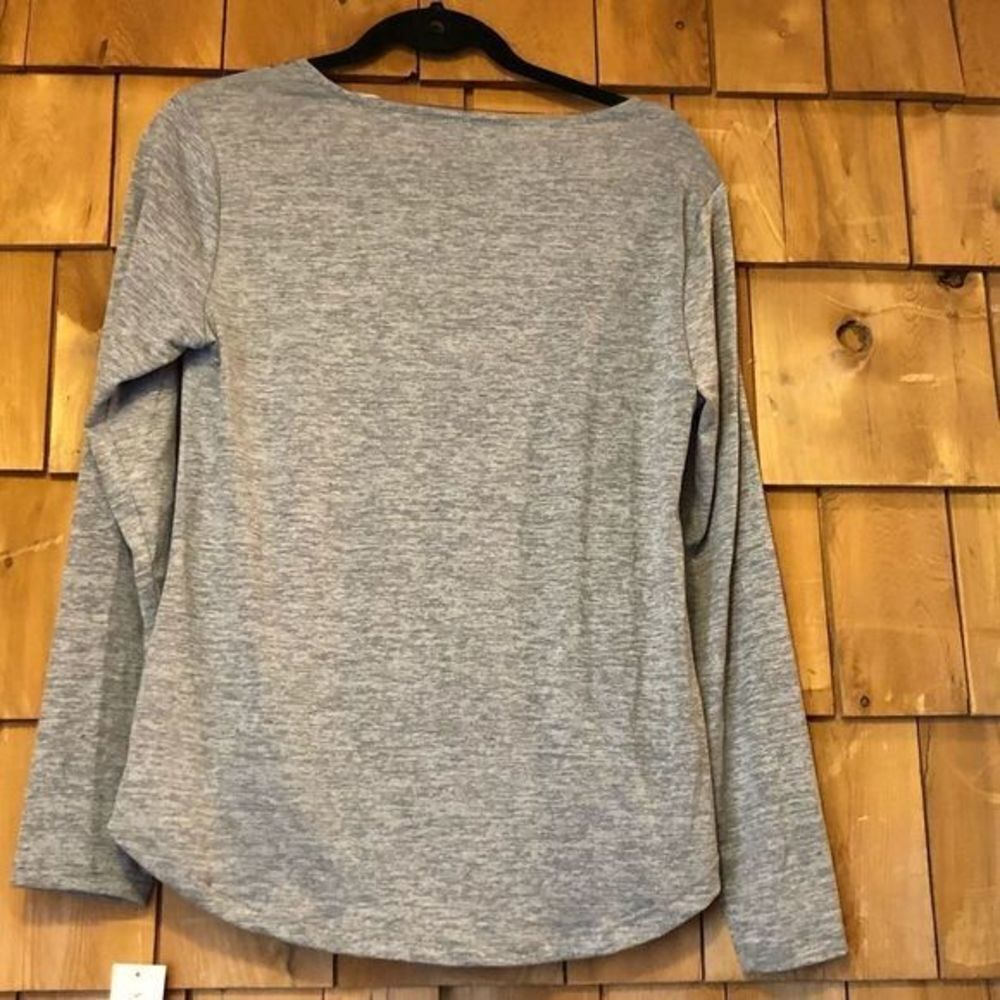 Style & Co Embracing Fleur Gray Top (Small) - Picture 2 of 10